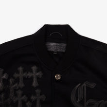 Load image into Gallery viewer, CROSS PATCH LEATHER VARSITY JACKET