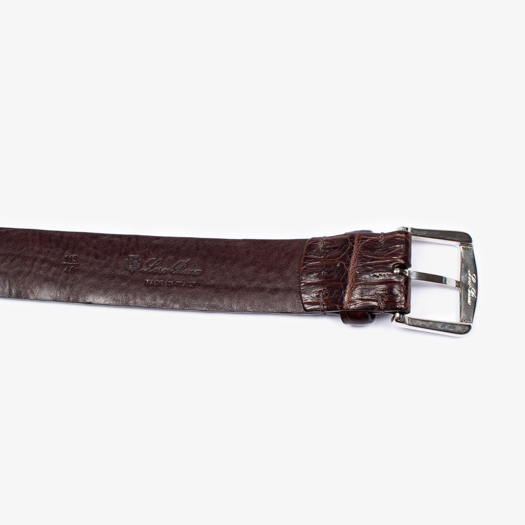 BROWN CROCODILE BELT