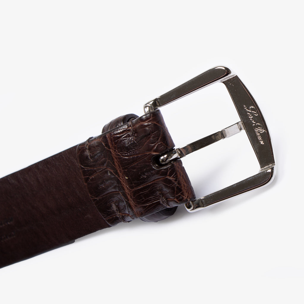 BROWN CROCODILE BELT