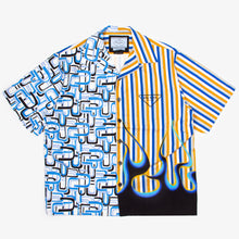 Load image into Gallery viewer, BLUE DOUBLE MATCH SHORT SLEEVE BUTTON UP