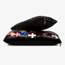 Load image into Gallery viewer, MULTI CROSS PATCH LEATHER PILLOW