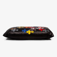 Load image into Gallery viewer, MULTI CROSS PATCH LEATHER PILLOW