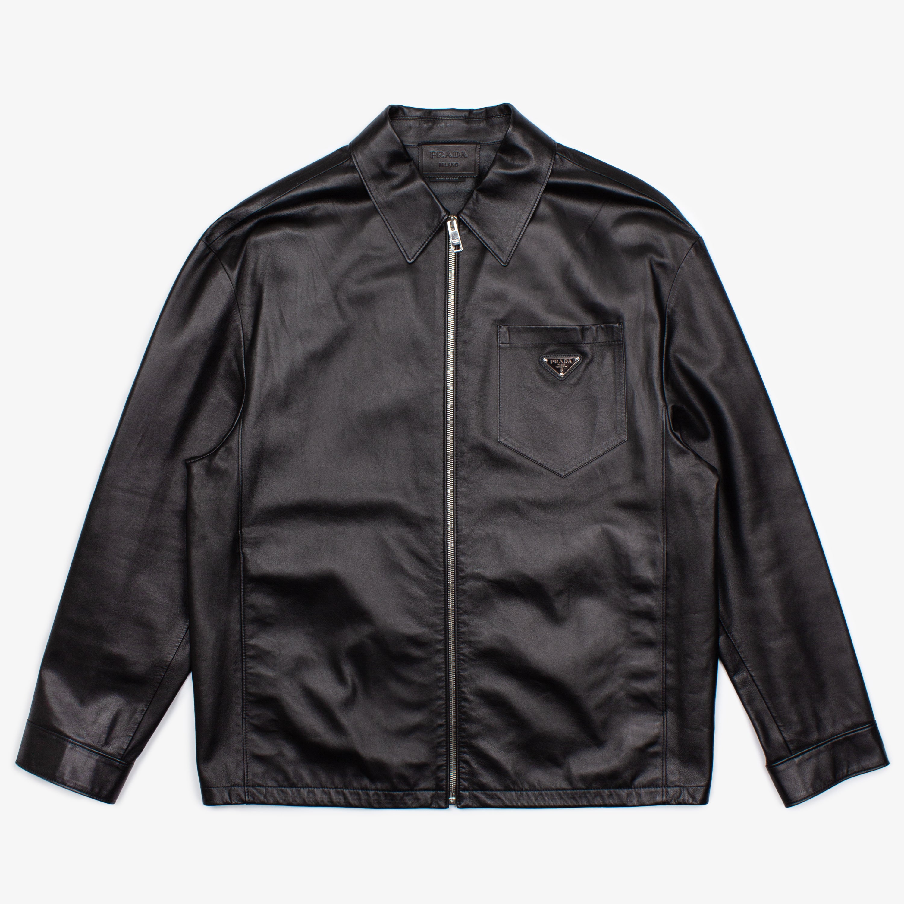 LEATHER ZIP UP JACKET | 46