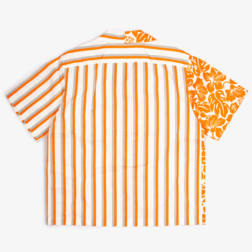 ORANGE DOUBLE MATCH SHORT SLEEVE BUTTON UP