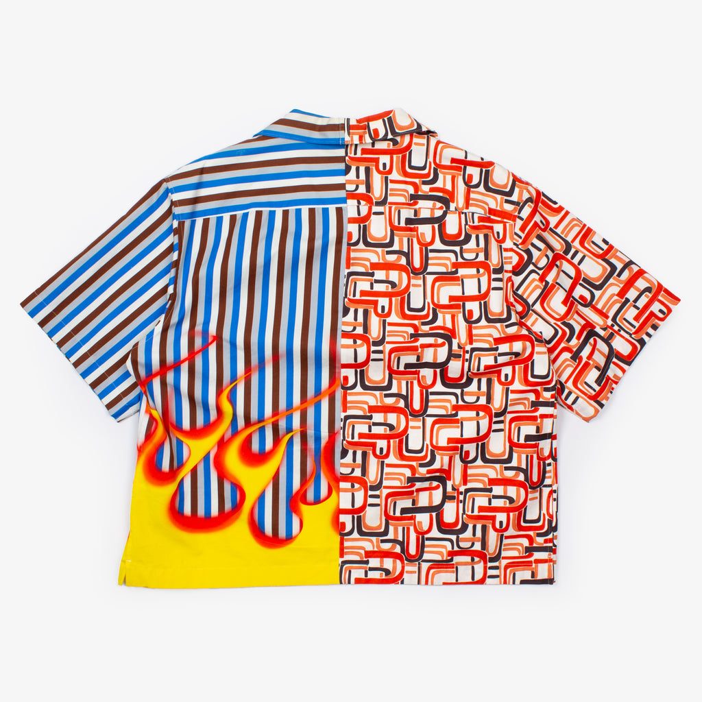 DOUBLE MATCH HORT SLEEVE BUTTON UP