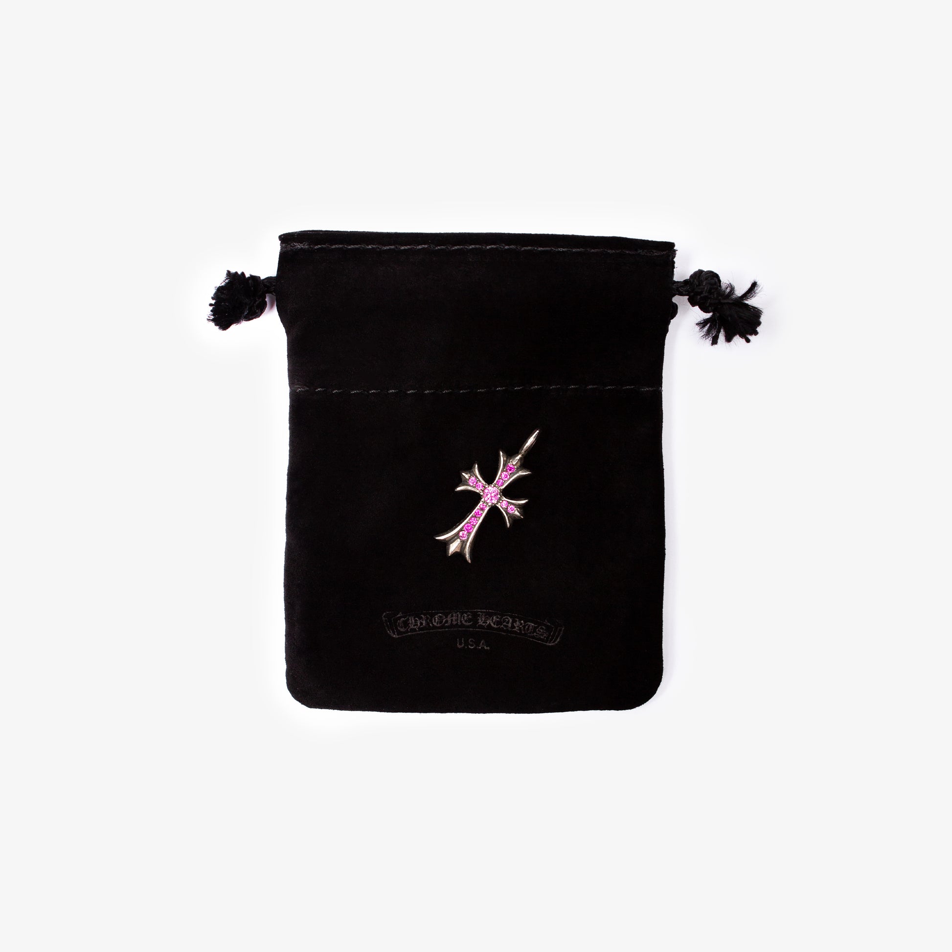 PINK SAPPHIRE TINY CROSS