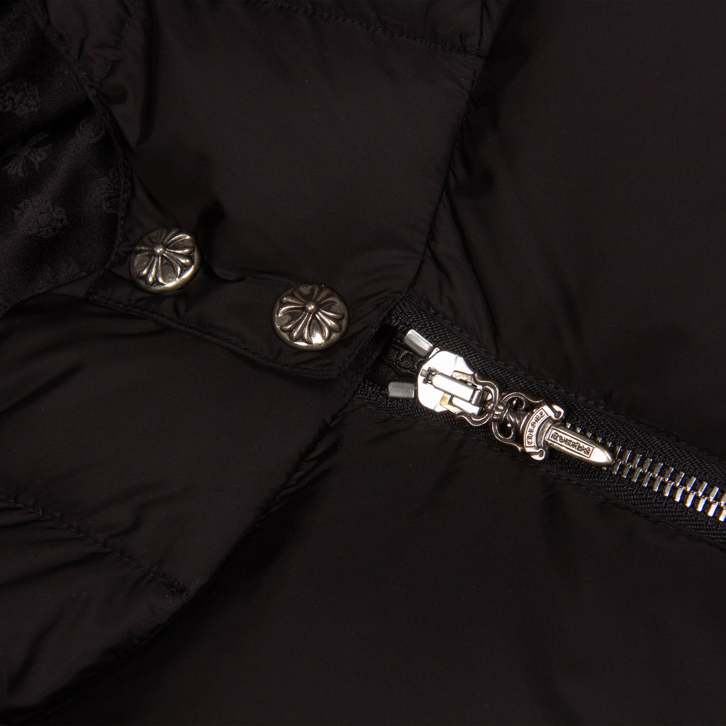 BLACK QUARTER ZIP DOWN PUFFER