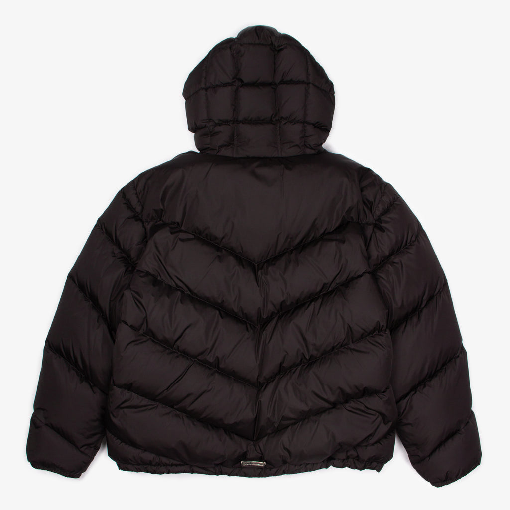 BLACK QUARTER ZIP DOWN PUFFER