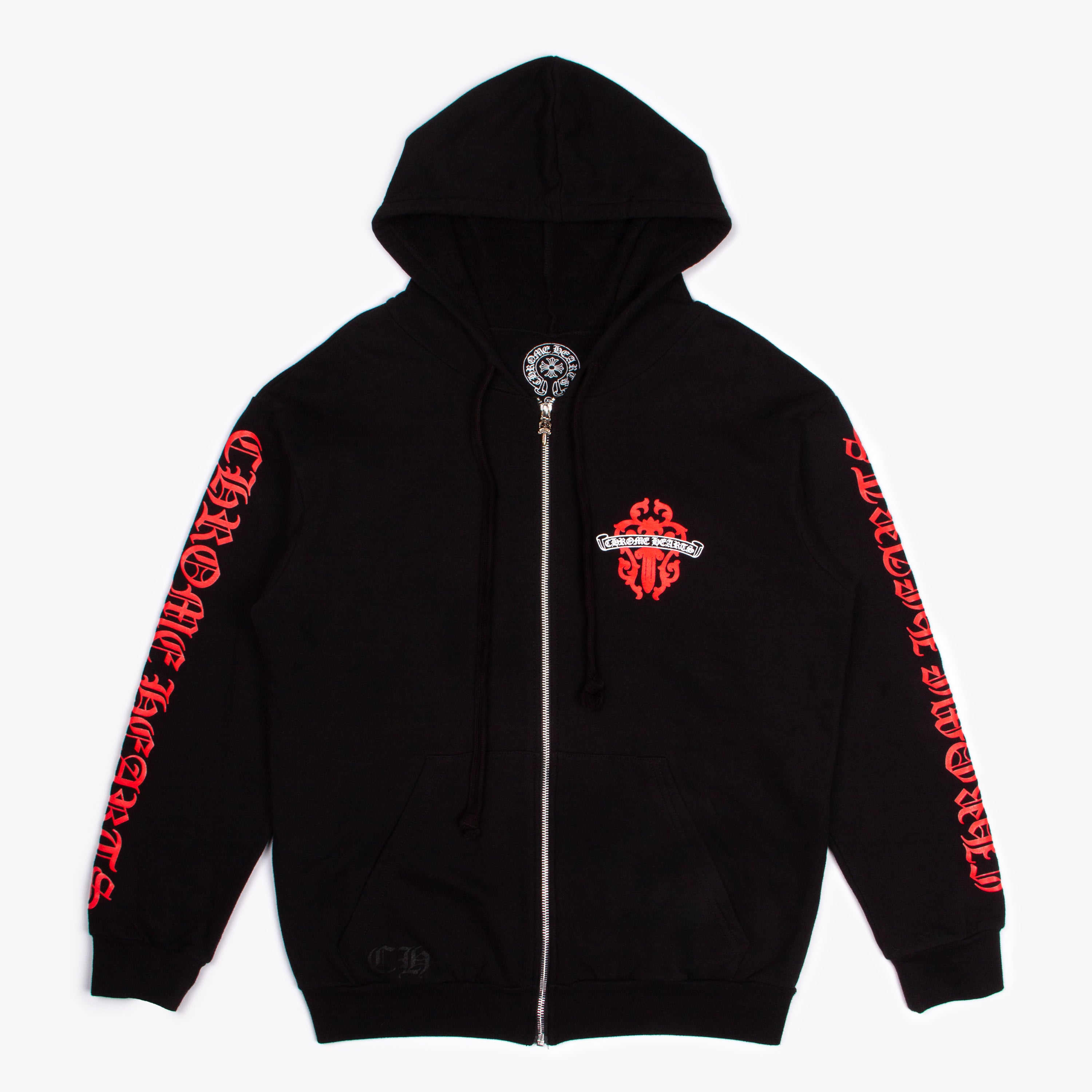 RED DAGGER LOGO ZIP UP HOODIE – OBTAIND