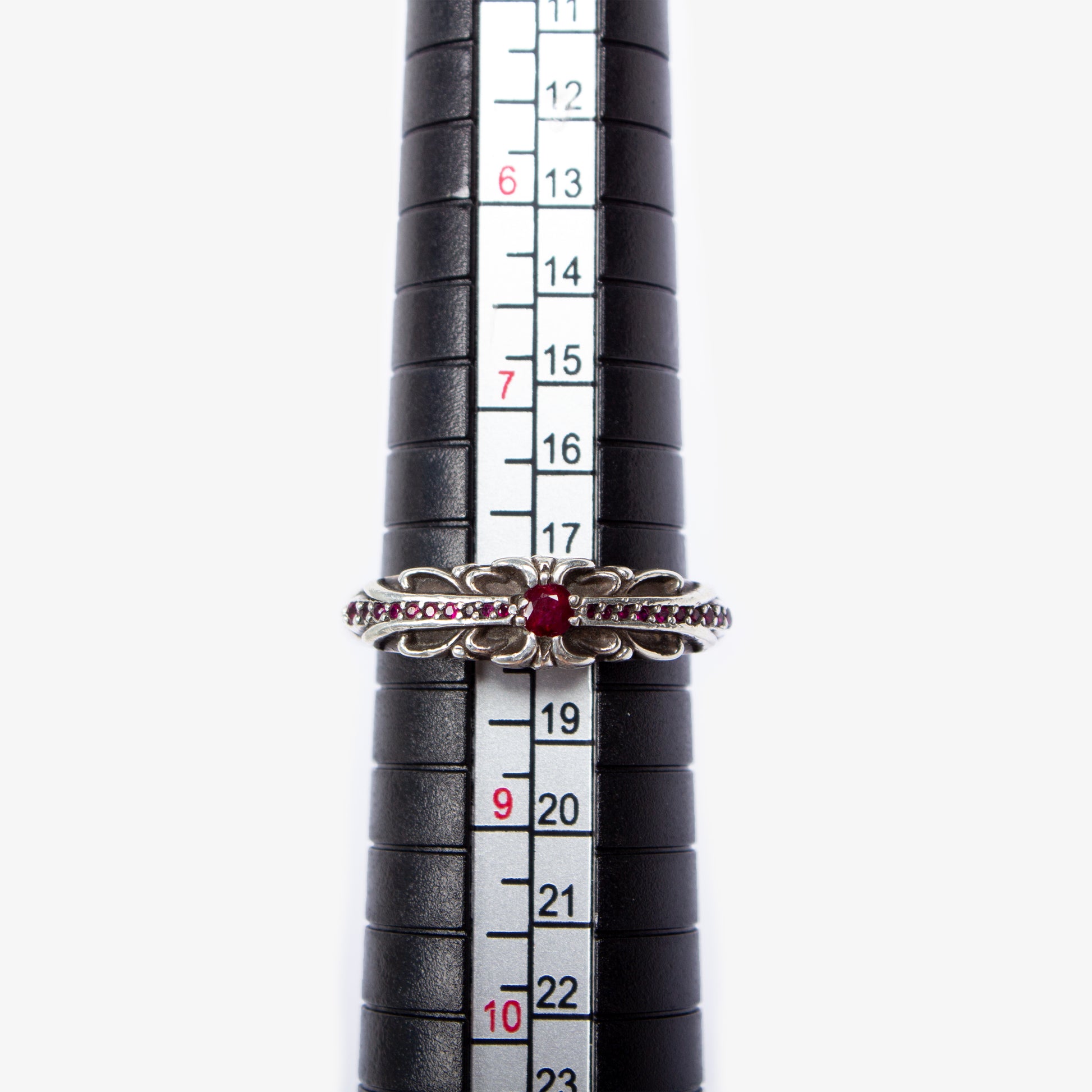 RED RUBY BABY FLORAL RING