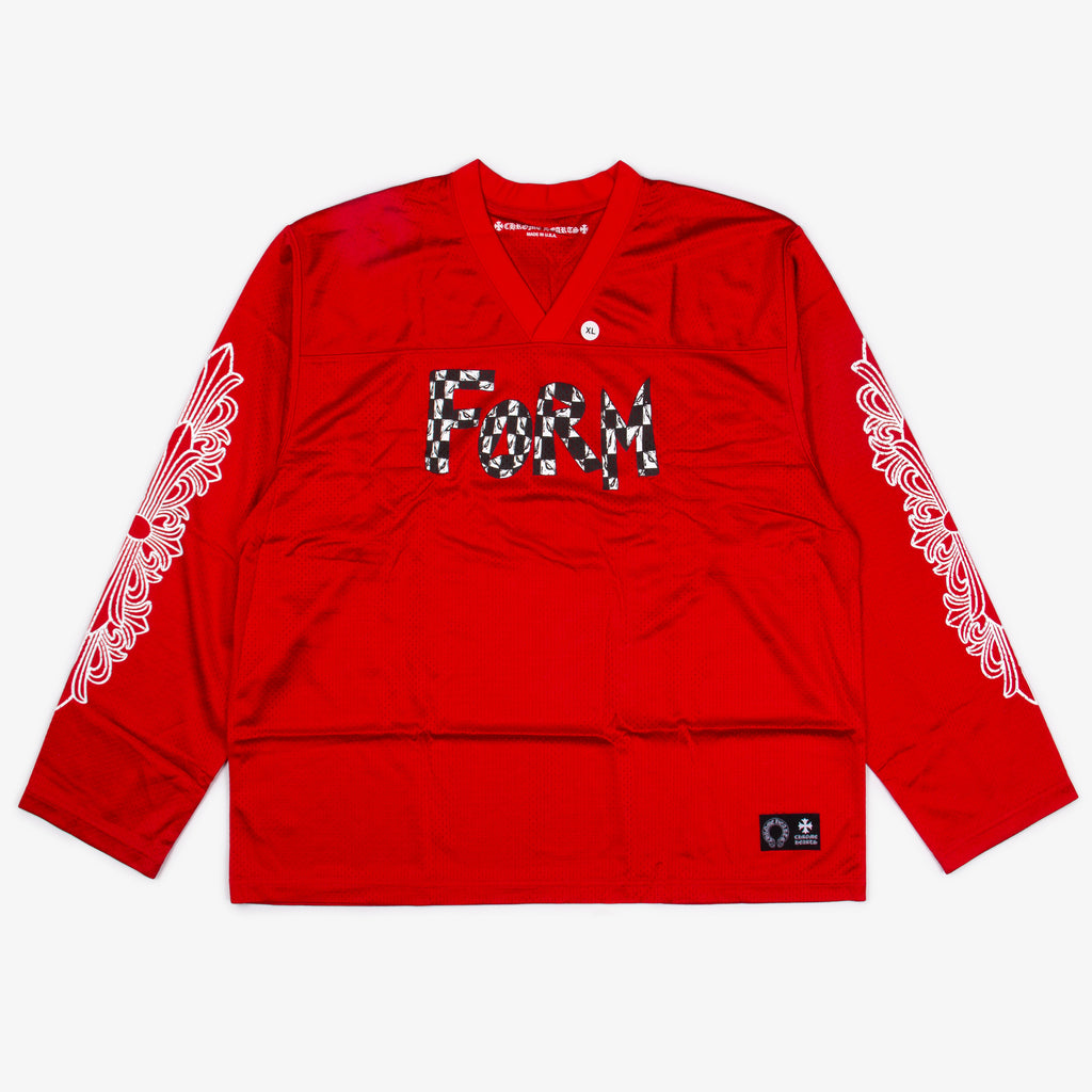 RED MESH WARM UP JERSEY LS