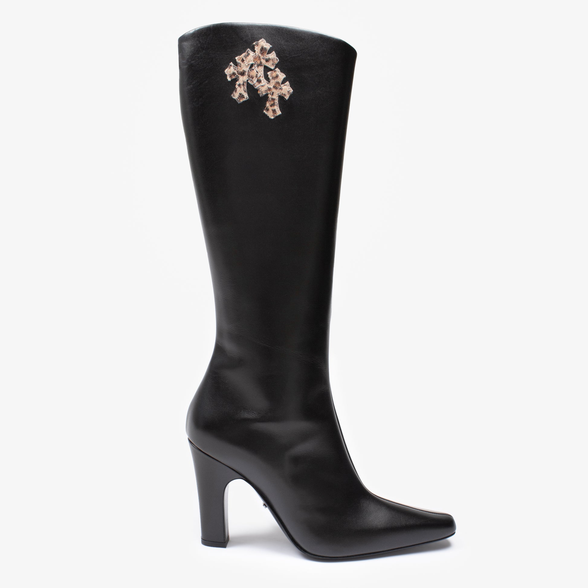 BLACK LEOPARD PATCH SUGAR JONES BOOT