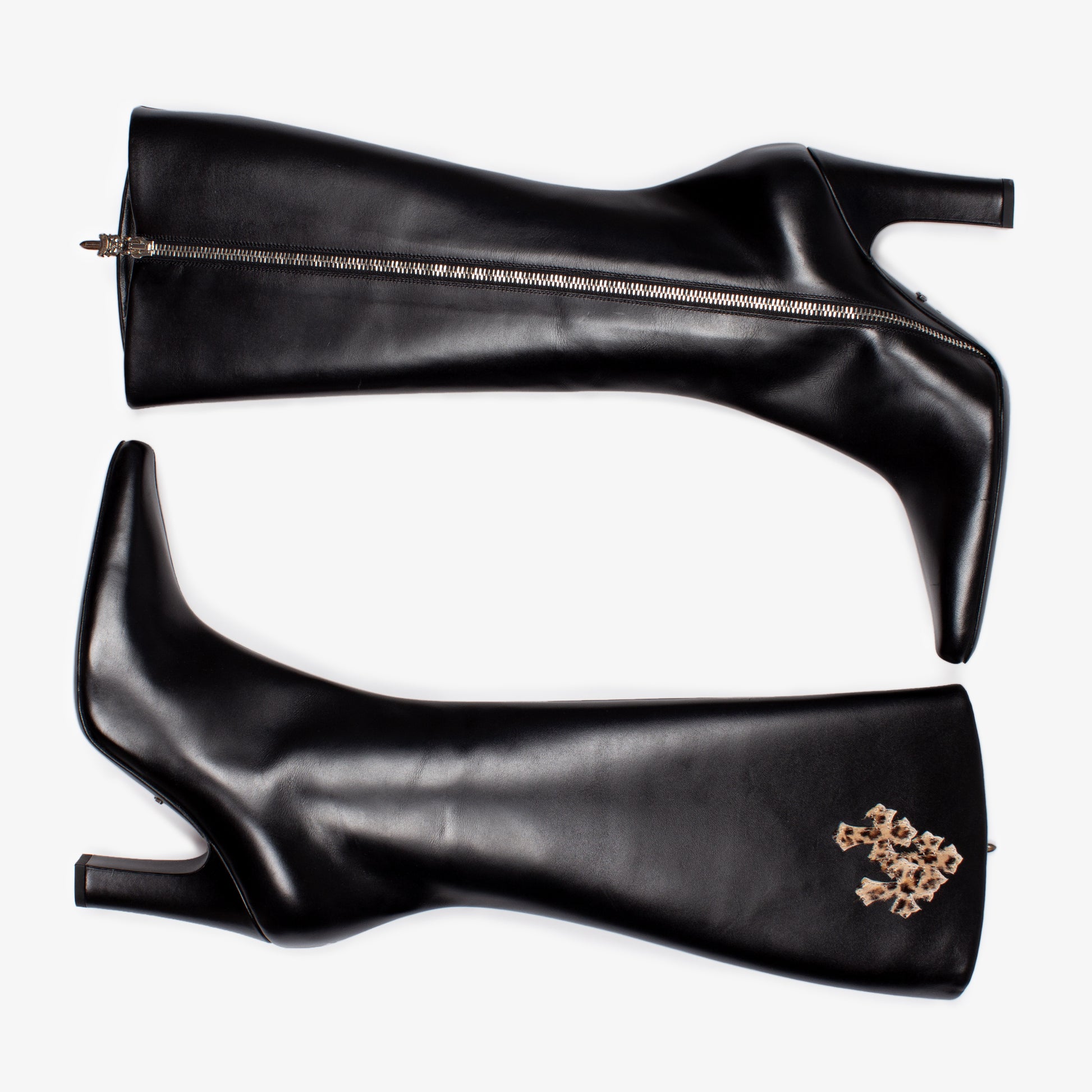 BLACK LEOPARD PATCH SUGAR JONES BOOT