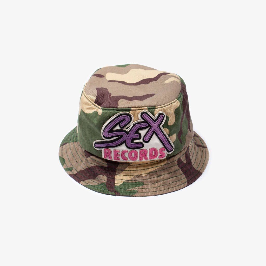 SEX RECORDS CAMO BUCKET HAT