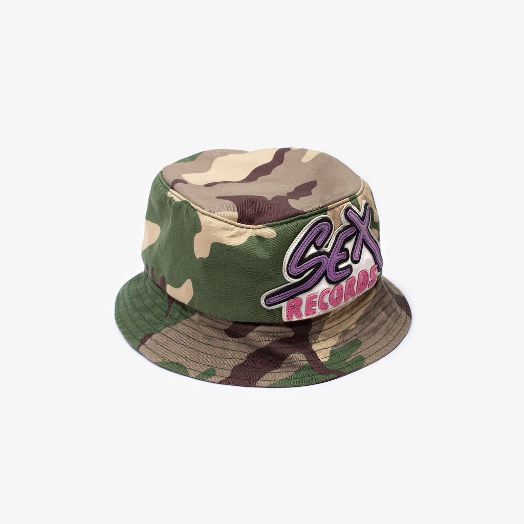 SEX RECORDS CAMO BUCKET HAT