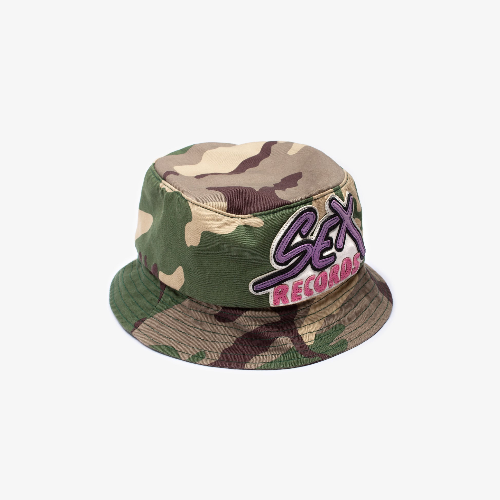 SEX RECORDS CAMO BUCKET HAT