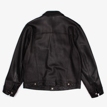 Load image into Gallery viewer, BLACK LEATHER TRUCKER JACKET