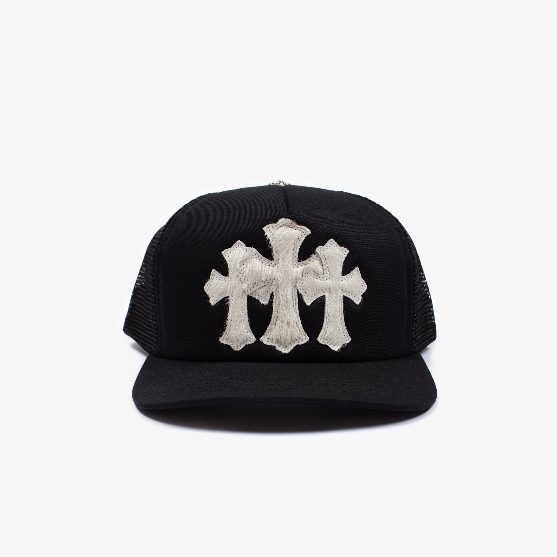 CEMETERY CALF HAIR CROSS PATCH TRUCKER