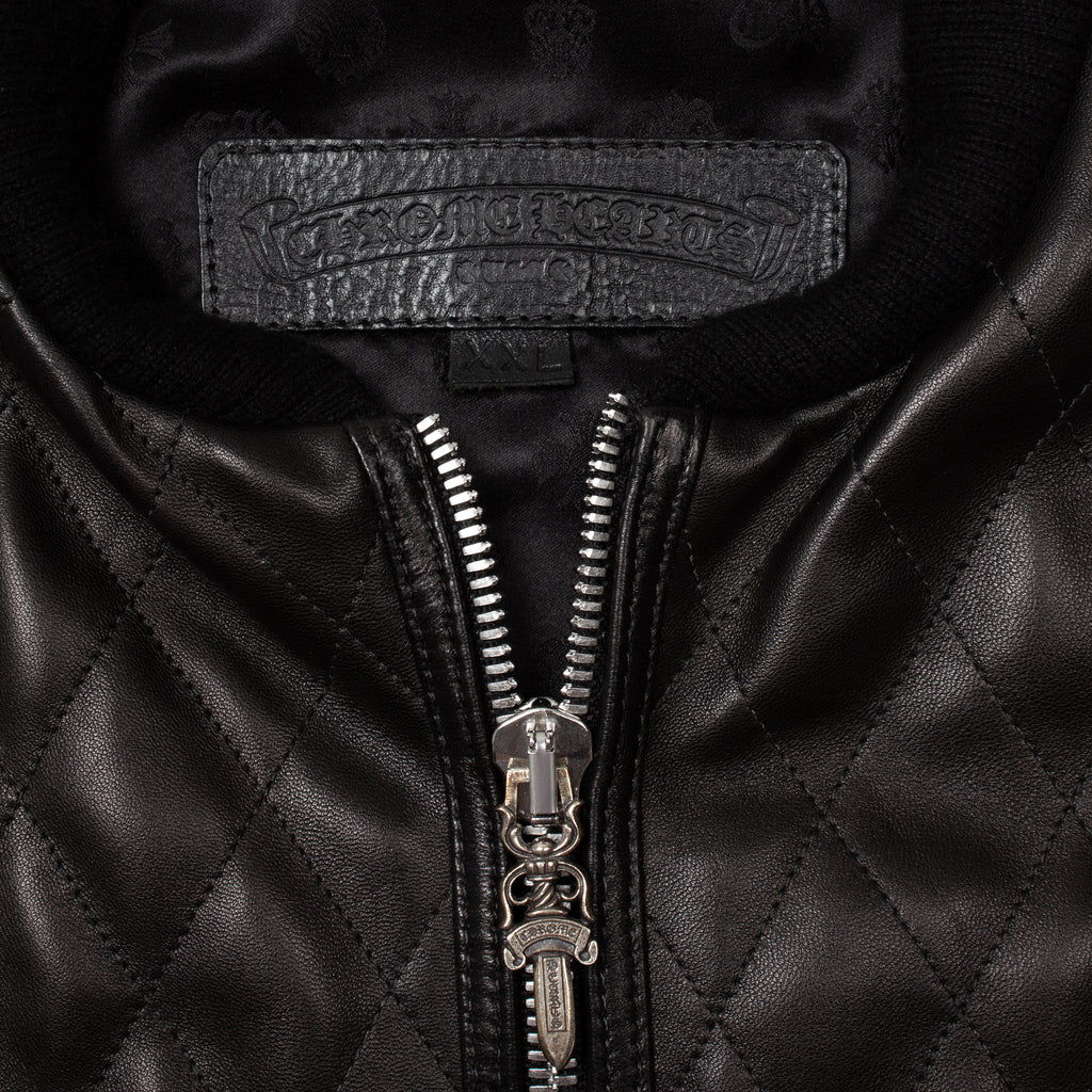 QUILTED LEATHER SPINE CROSS PATCH PAPA VEST