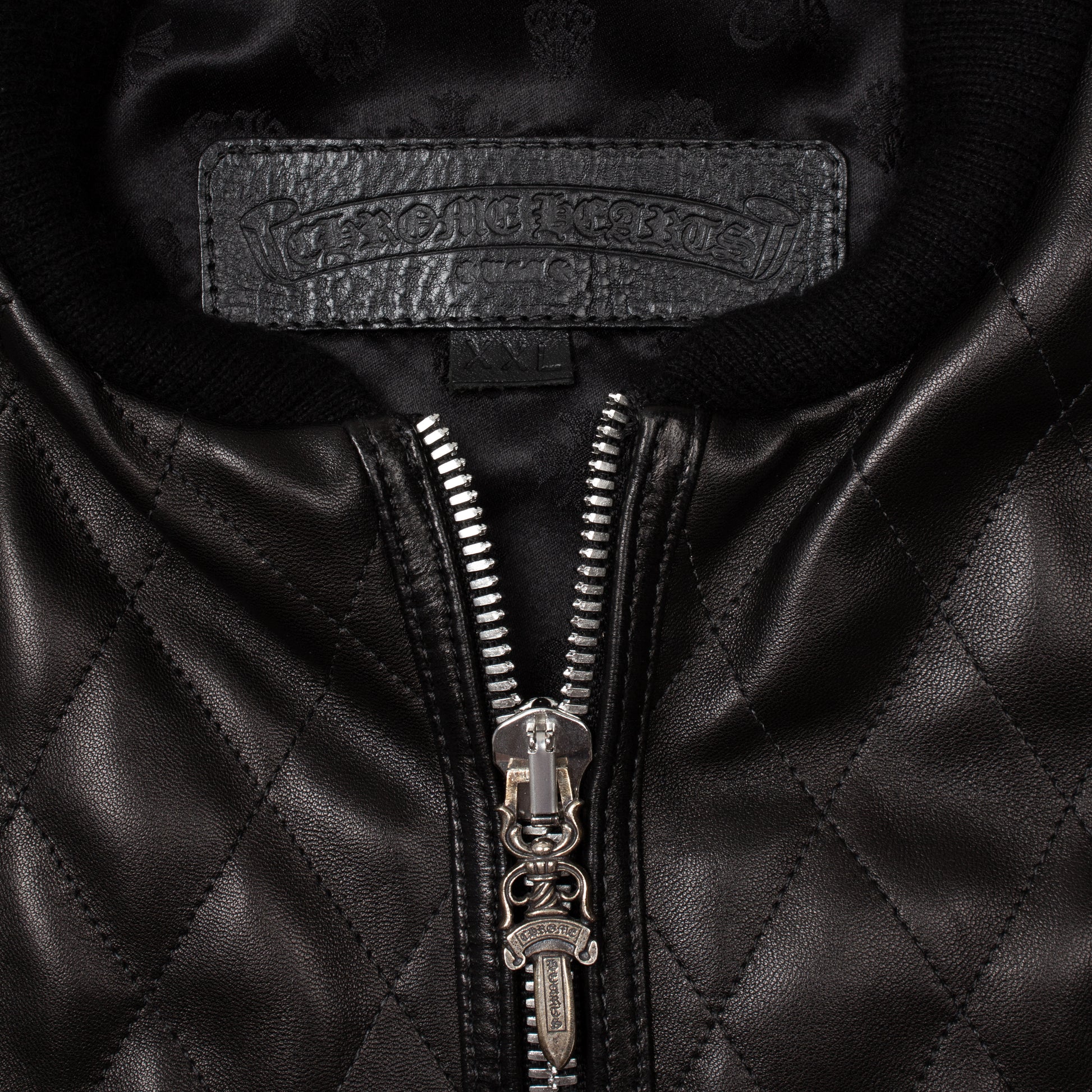 QUILTED LEATHER SPINE CROSS PATCH PAPA VEST