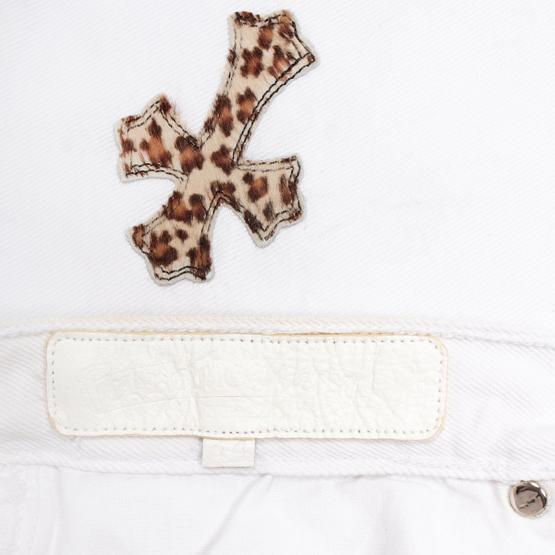 LEOPARD CROSS PATCH DENIM
