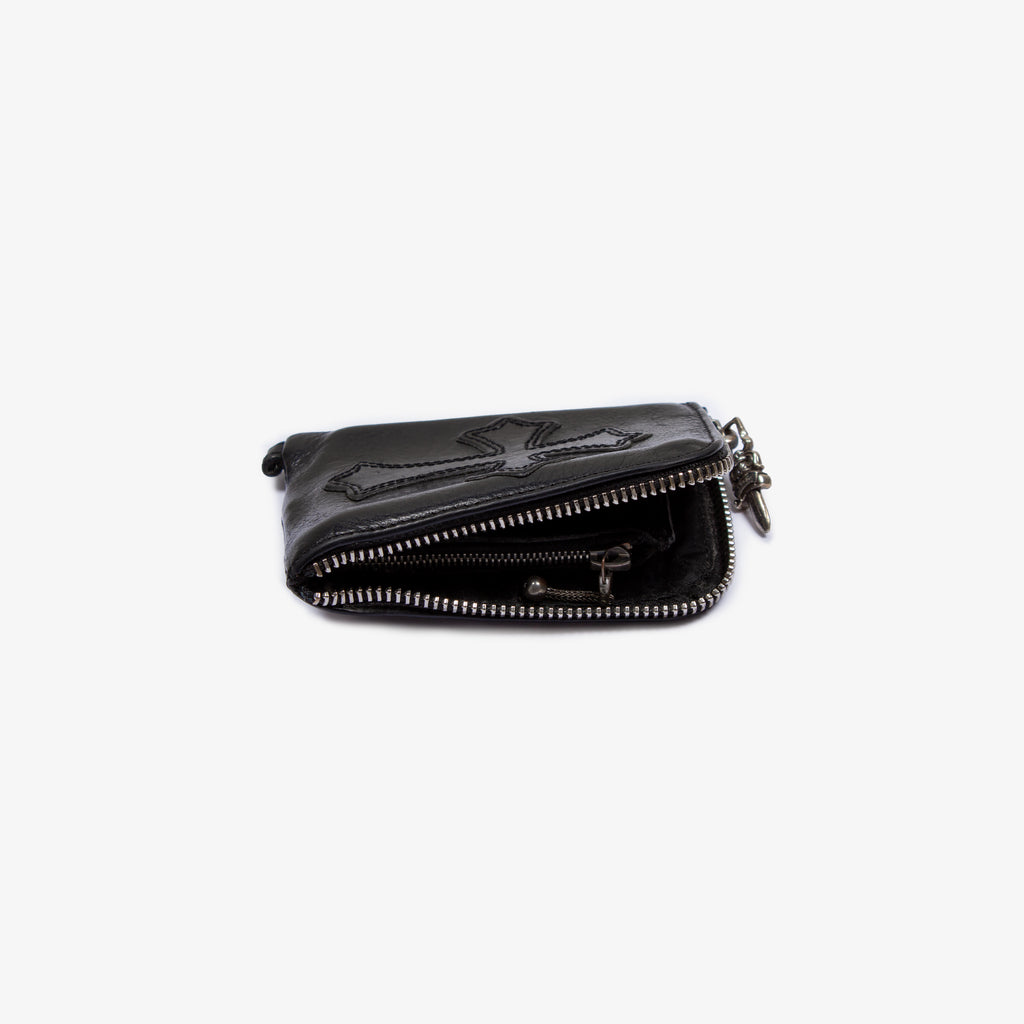 BLACK CROSS PATCH ZIP WALLET