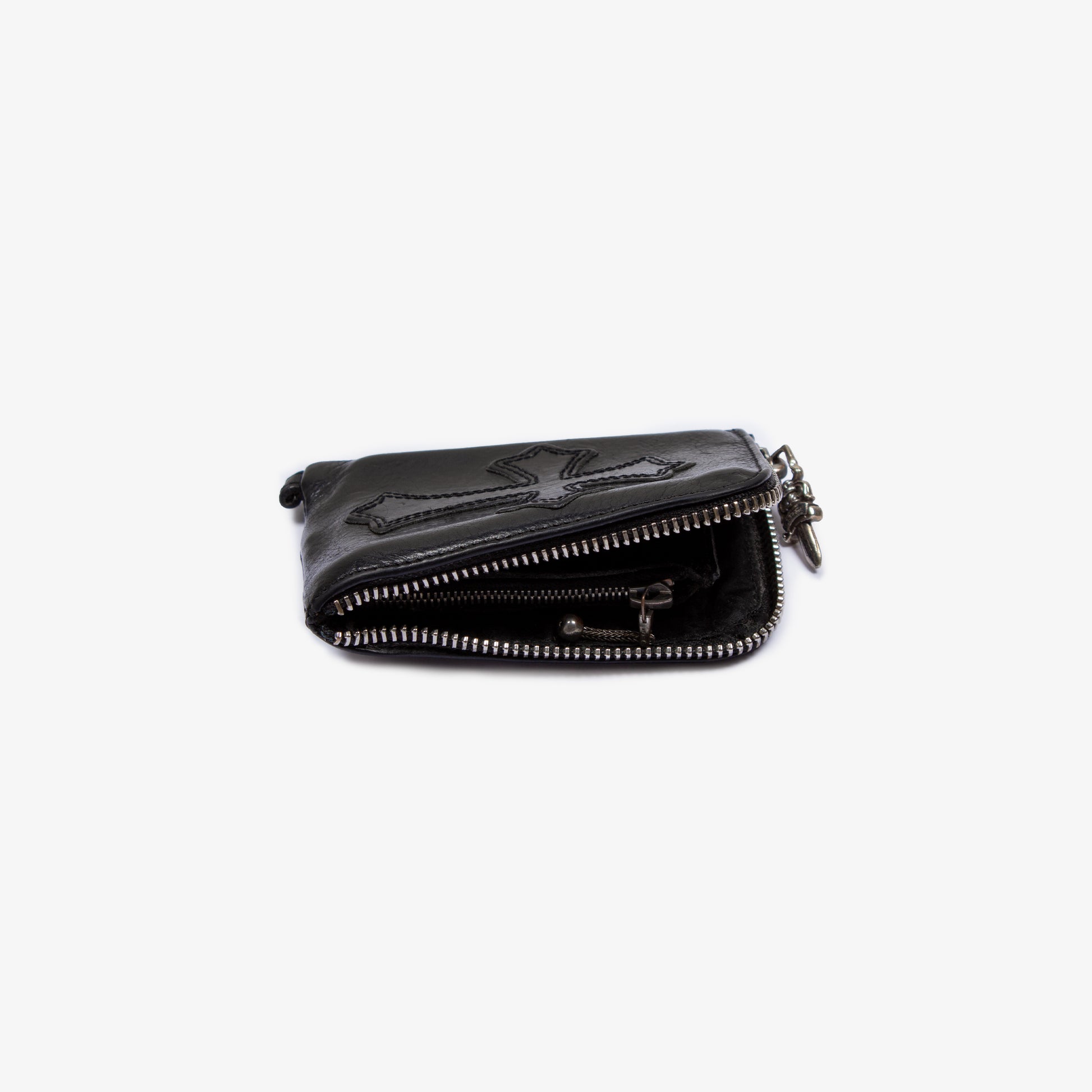 BLACK CROSS PATCH ZIP WALLET