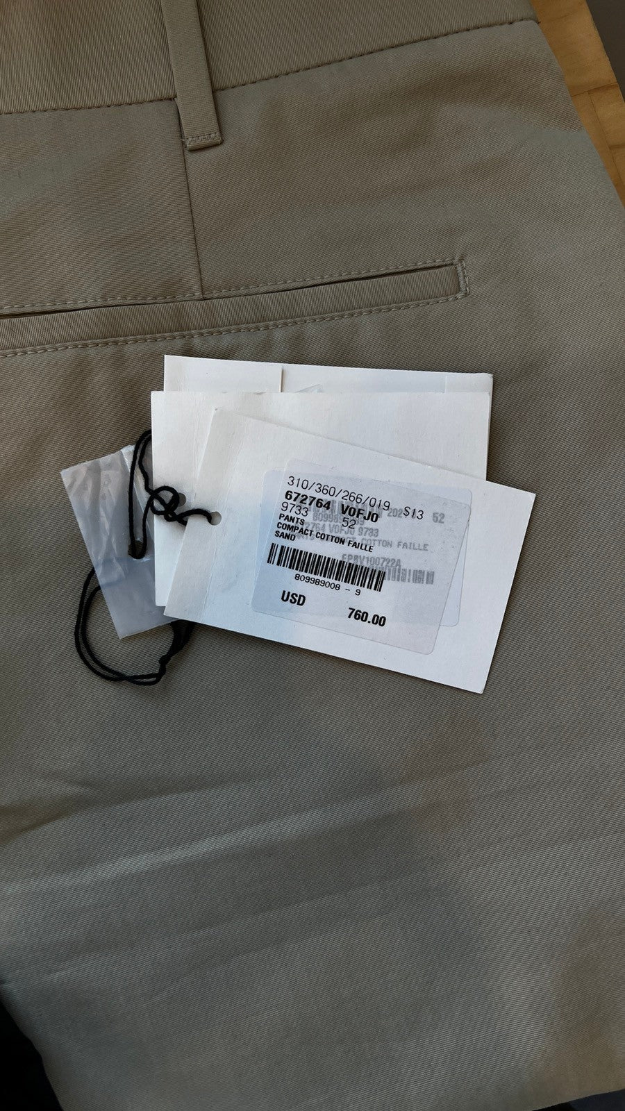 COMPACT COTTON FAILLE TROUSER