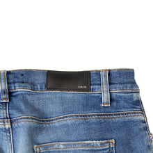 Load image into Gallery viewer, DISTRESSED MX1 LEATHER PATCH MED INDIGO DENIM