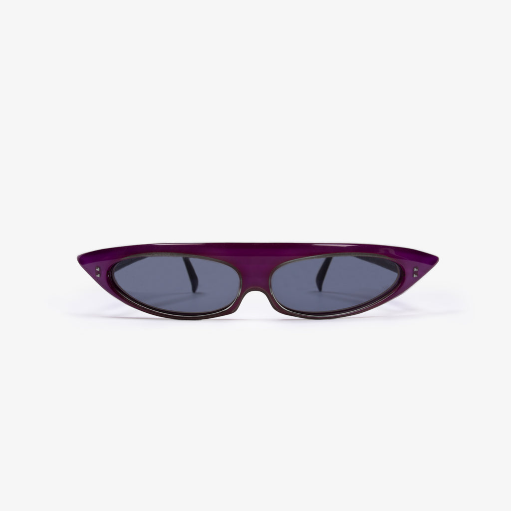 VINTAGE GRACE JONES POINTED PURPLE SUNGLASSES