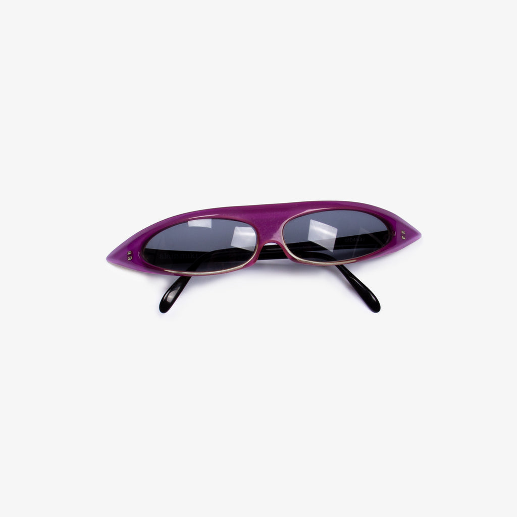 VINTAGE GRACE JONES POINTED PURPLE SUNGLASSES