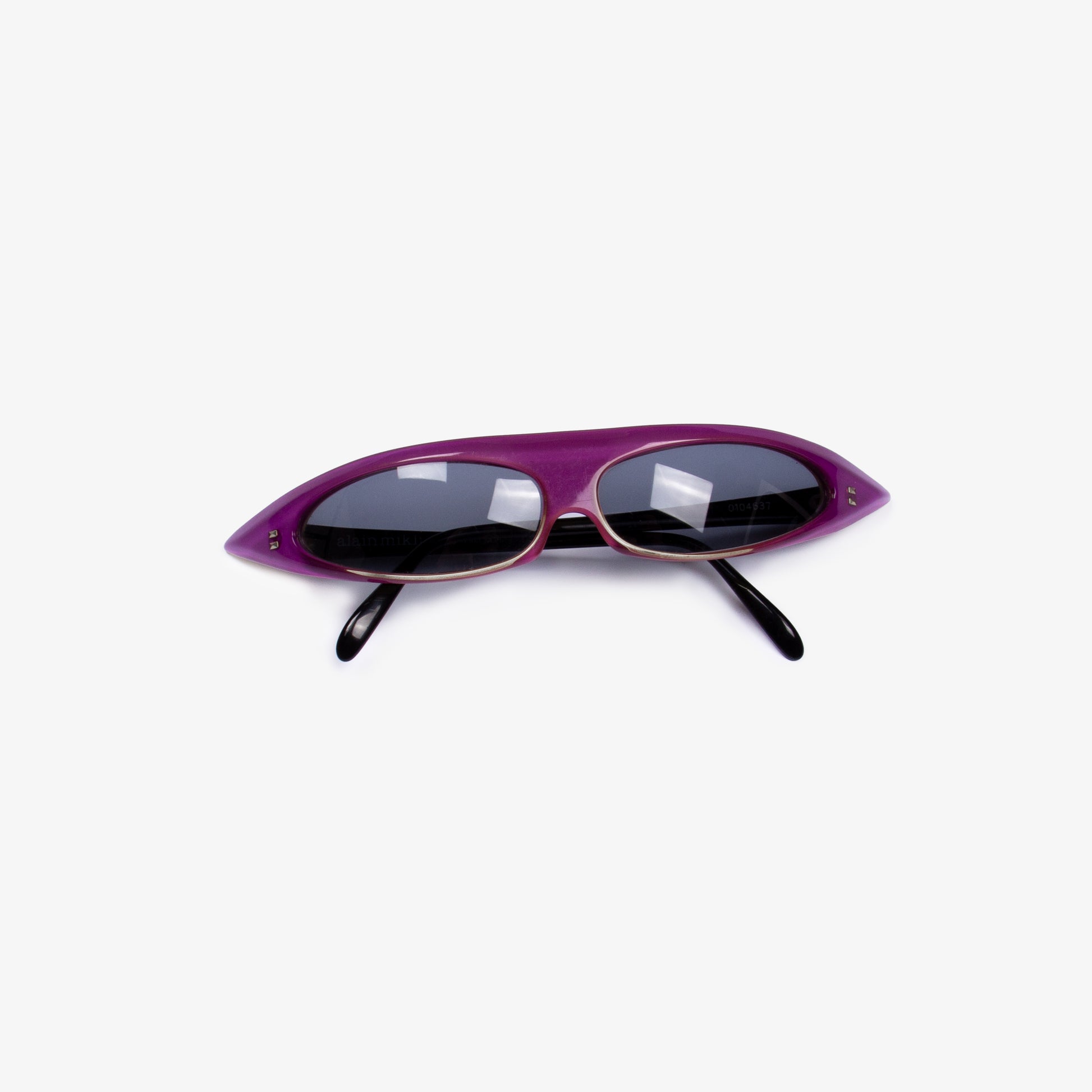 VINTAGE GRACE JONES POINTED PURPLE SUNGLASSES