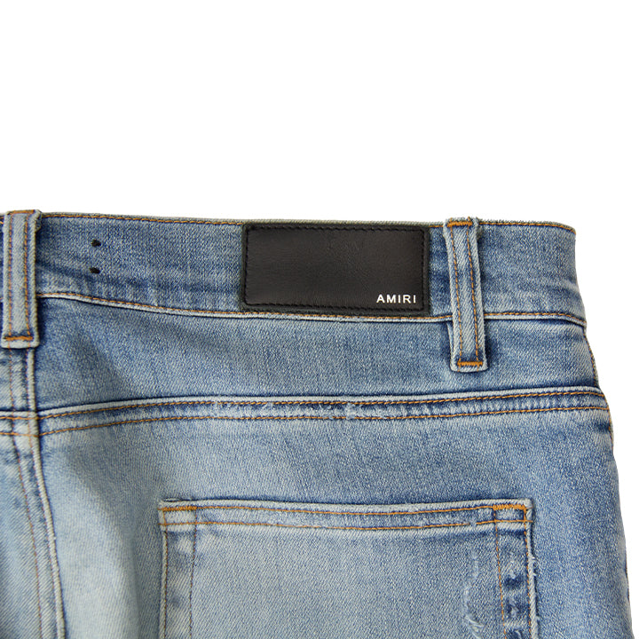 DISTRESSED SKINNY ART PATCH PAINTED DENIM