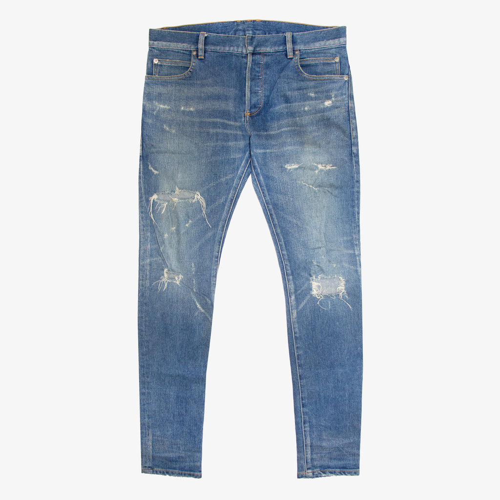BALMAIN DISTRESSED DENIM