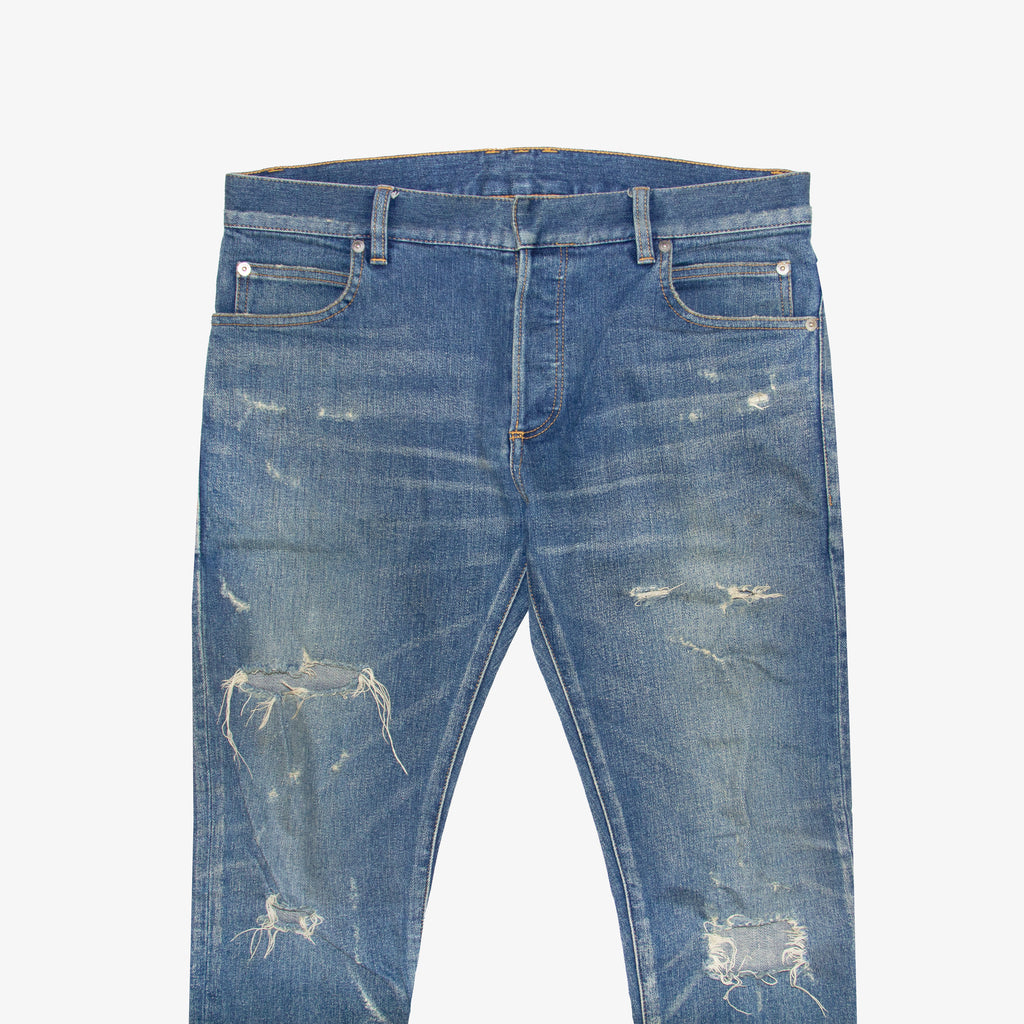 BALMAIN DISTRESSED DENIM