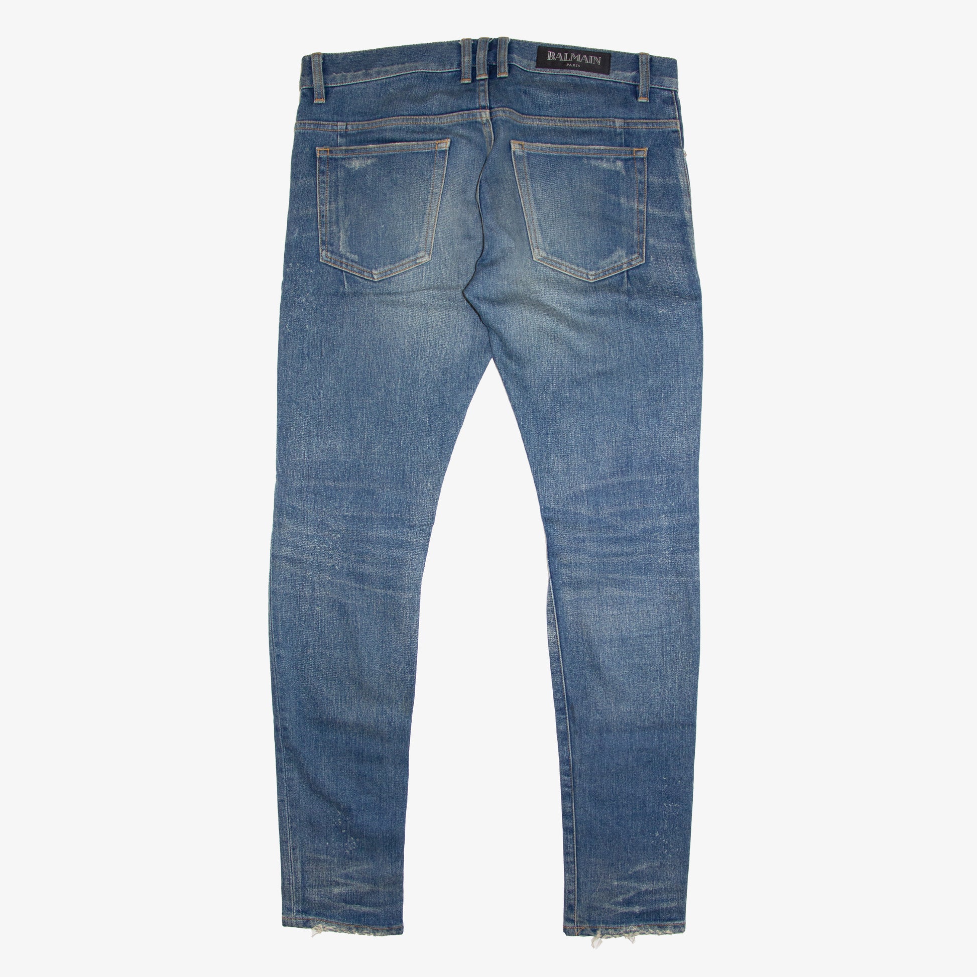 BALMAIN DISTRESSED DENIM