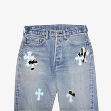 Load image into Gallery viewer, MULTI COLOR CROSS PATCH DENIM