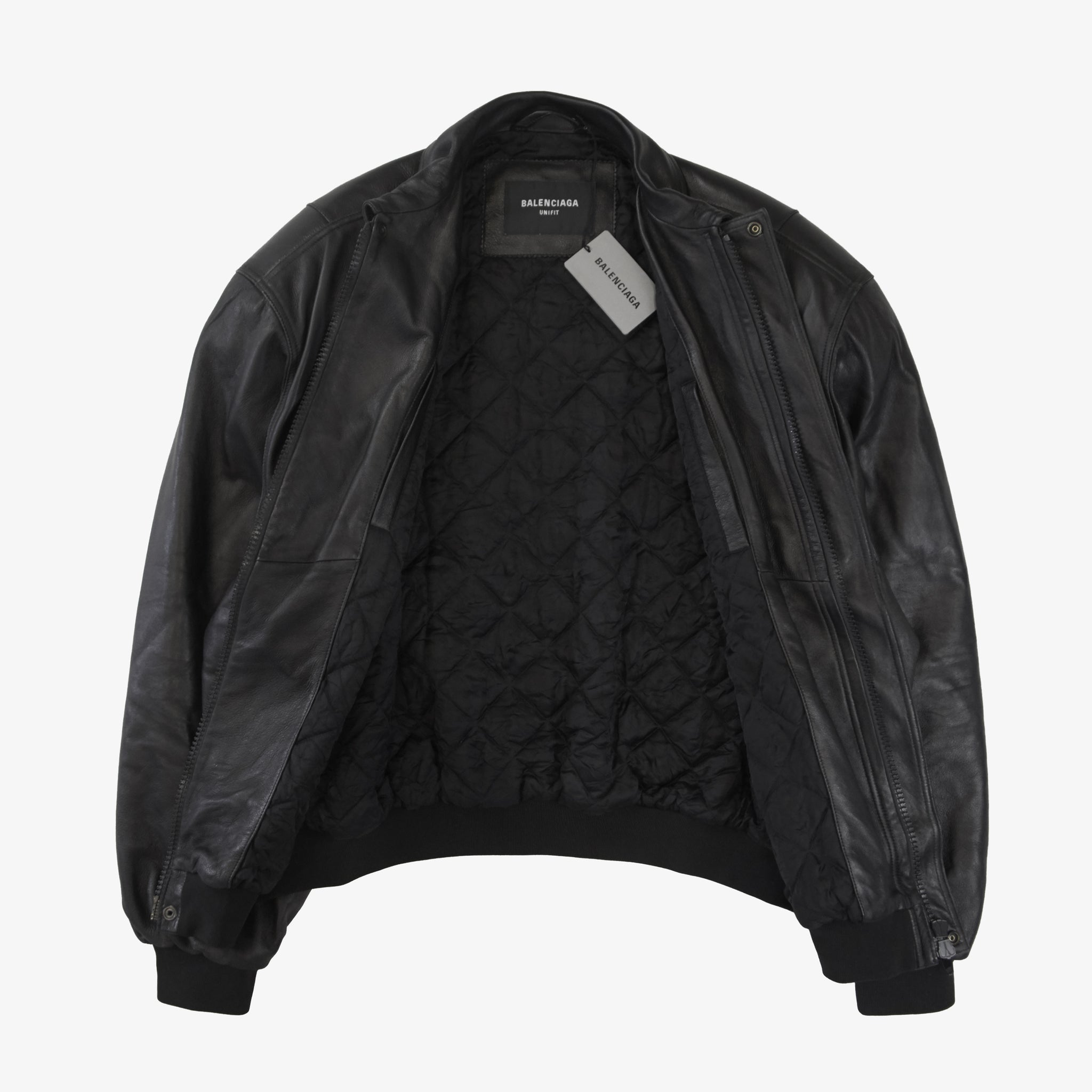 Sporty B Taxi Blouson Leather Bomber Jacket Black  The Webster