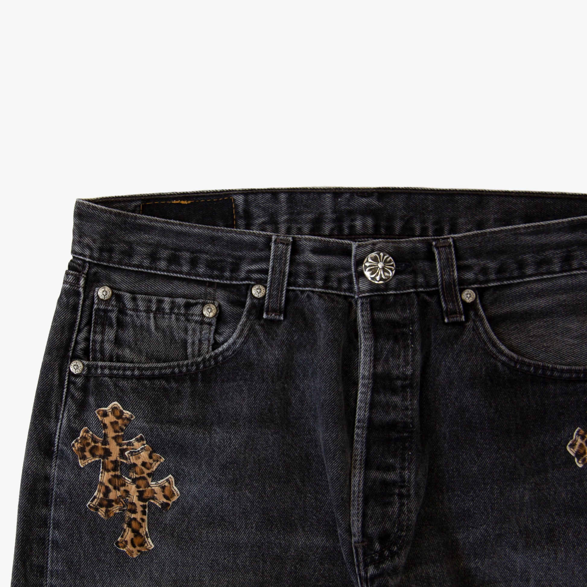 CHROME HEARTS LEOPARD PATCH DENIM