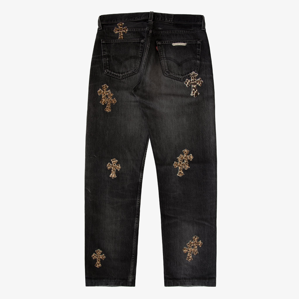 CHROME HEARTS LEOPARD PATCH DENIM