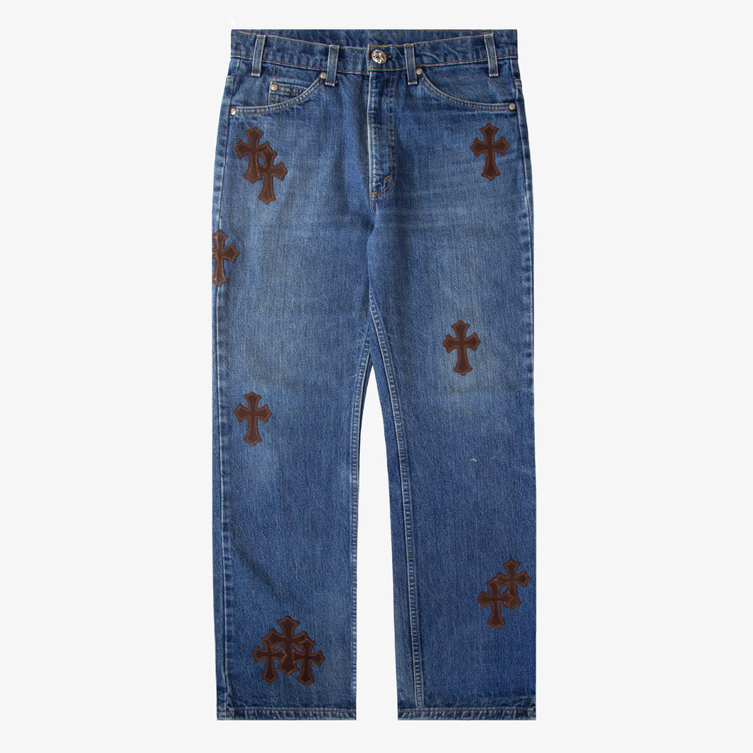 CHROME HEARTS BROWN PATCHWORK DENIM (1/1)