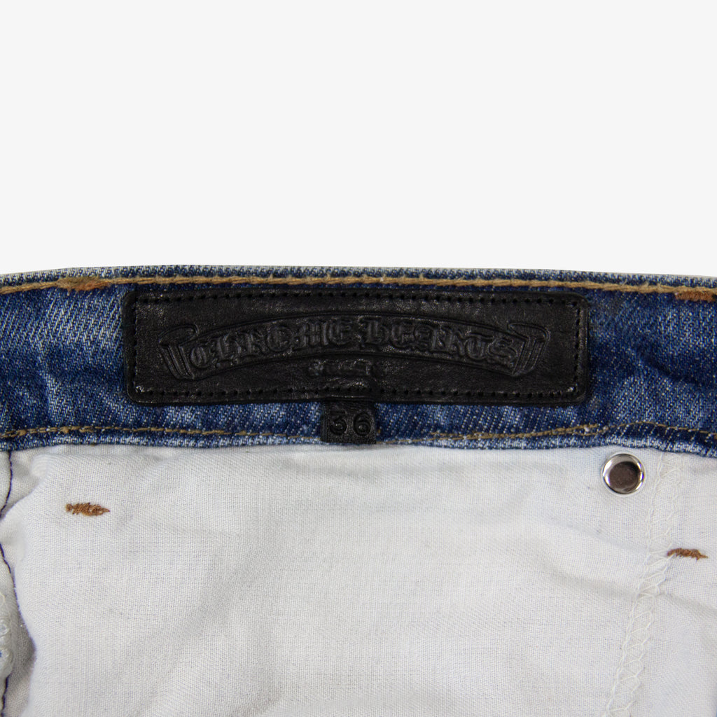 CHROME HEARTS BLUE TRICOLOR PATCH DENIM