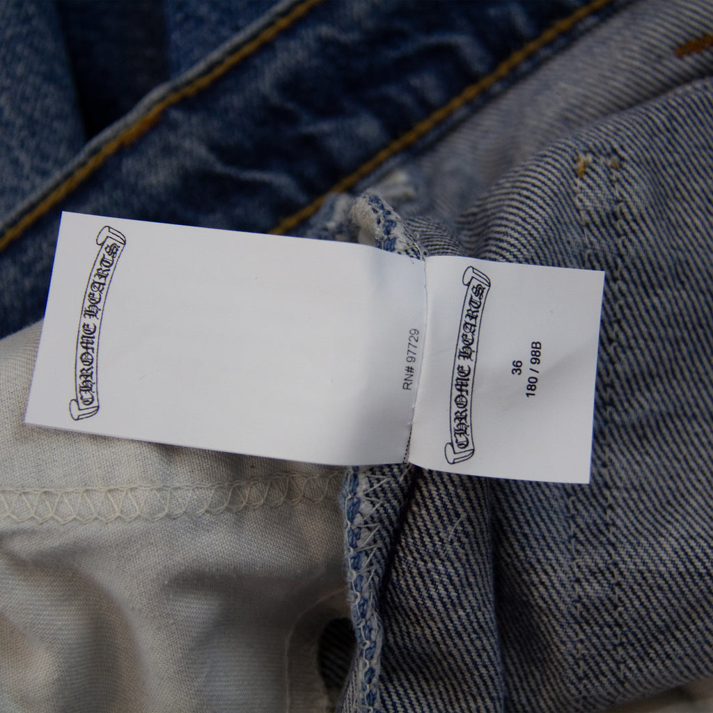 CHROME HEARTS BLUE TRICOLOR PATCH DENIM