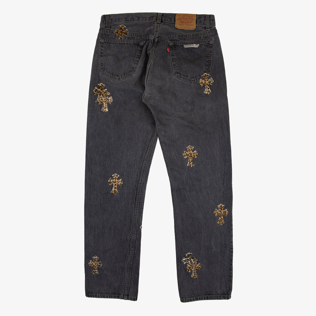 CHROME HEARTS LEOPARD PATCH DENIM