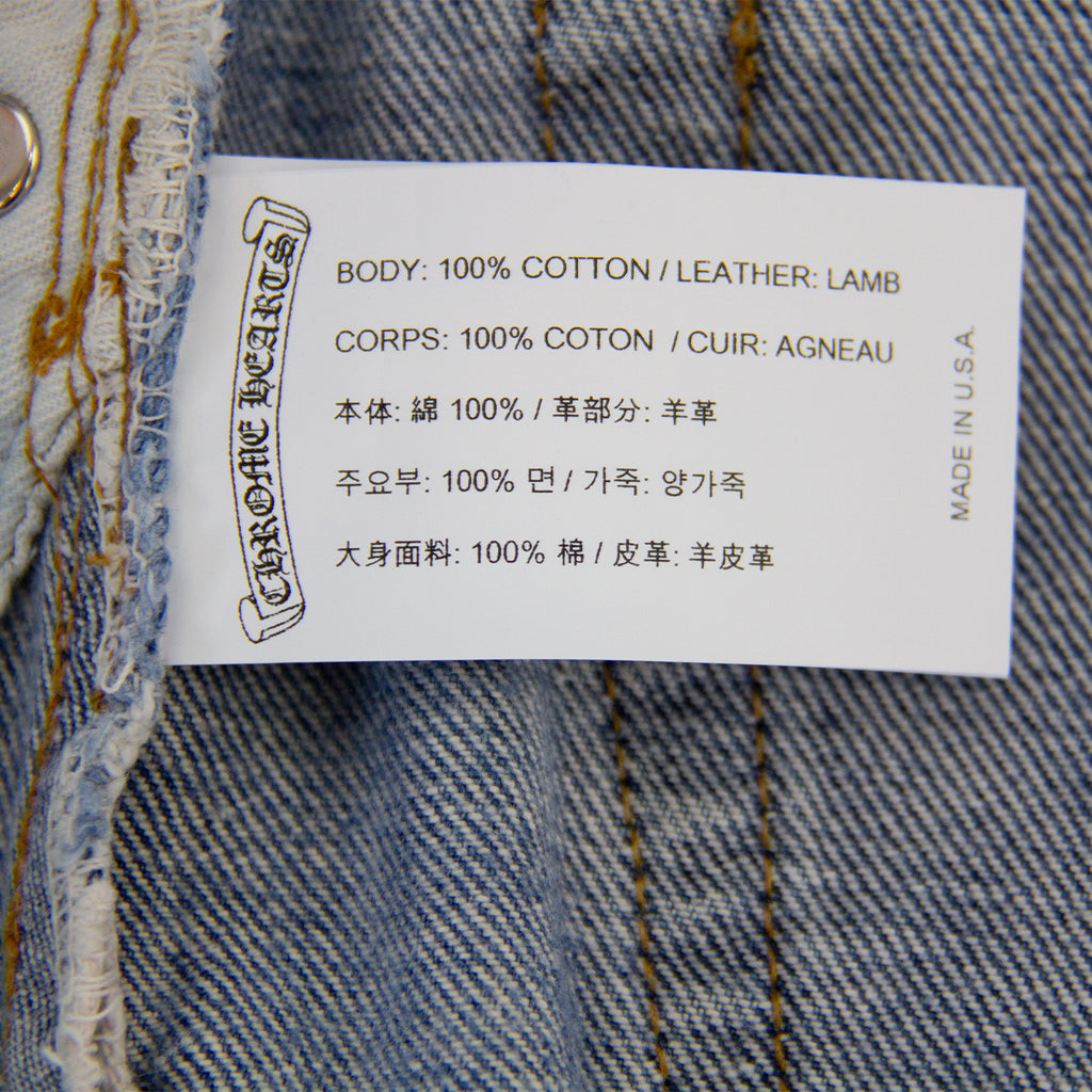 CHROME HEARTS LEATHER PATCHWORK DENIM
