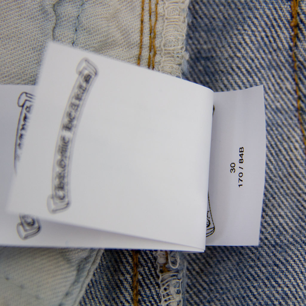CHROME HEARTS LEATHER PATCHWORK DENIM