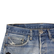 Load image into Gallery viewer, CHROME HEARTS LEATHER PATCHWORK DENIM