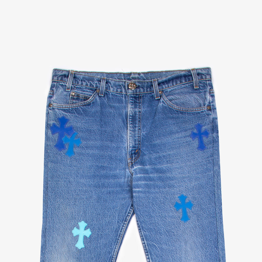 MIAMI EXCLUSIVE BLUE TRICOLOR CROSS PATCH DENIM