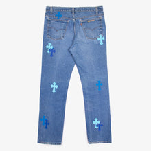 Load image into Gallery viewer, MIAMI EXCLUSIVE BLUE TRICOLOR CROSS PATCH DENIM