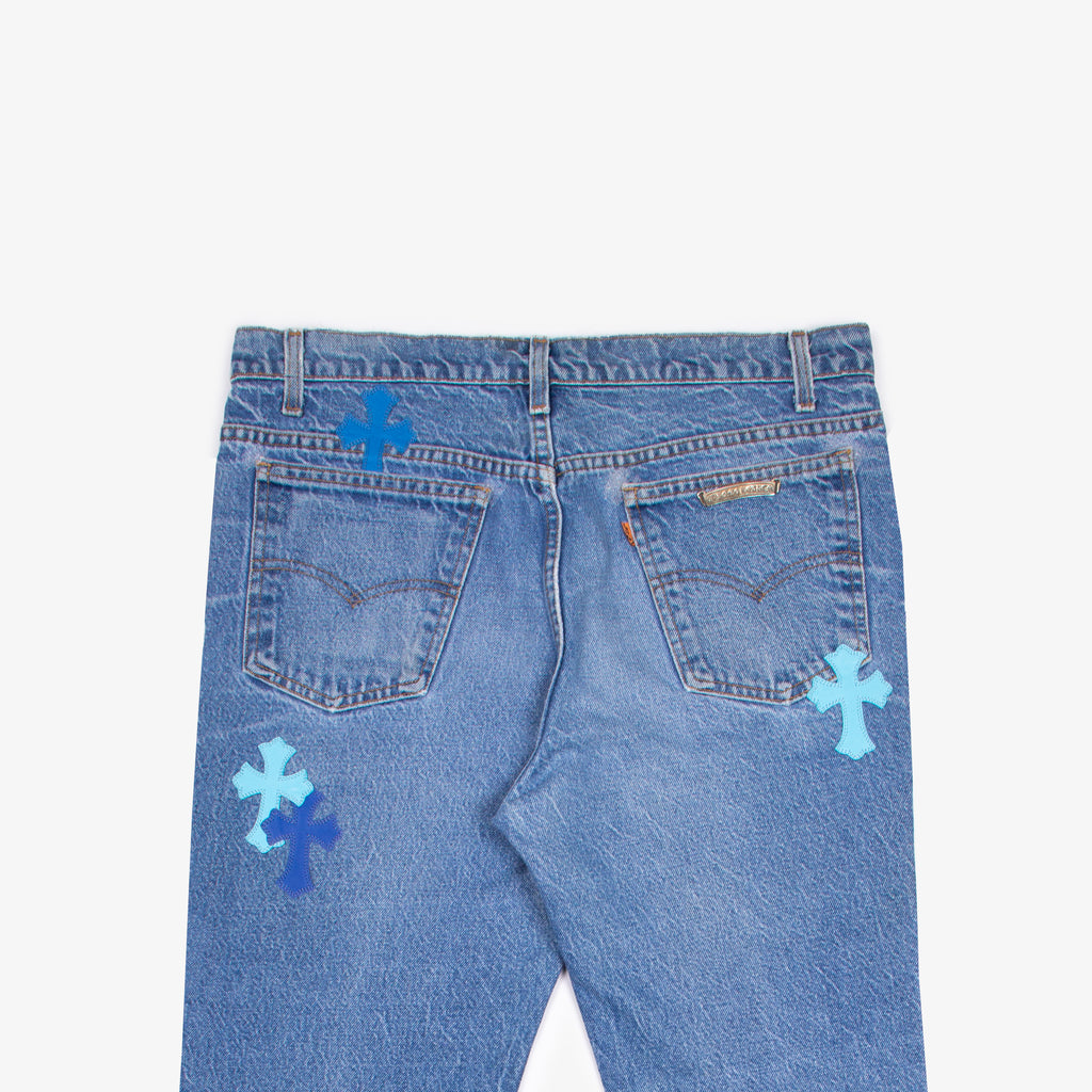 MIAMI EXCLUSIVE BLUE TRICOLOR CROSS PATCH DENIM